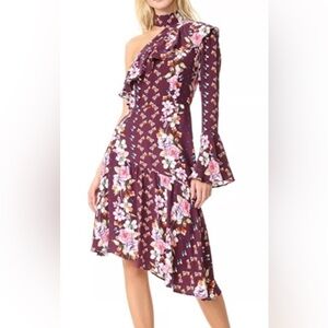 Parker Silk Floral One Shoulder Dress NEW Size 0